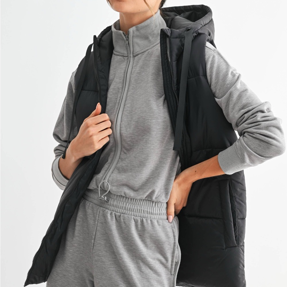 Mono B Black Puffer Vest